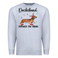 Heather Grey dachshund through the snow Premium Sweatshirt - MaliasSmallBusiness