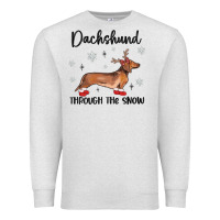 Oatmeal Heather dachshund through the snow Premium Sweatshirt - MaliasSmallBusiness