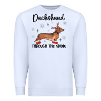 White dachshund through the snow Premium Sweatshirt - MaliasSmallBusiness