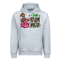 Heather Grey hello summer Urban Hoodie - CowhideDigitalArt