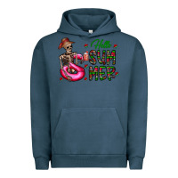 Pigment Midnight Navy hello summer Urban Hoodie - CowhideDigitalArt
