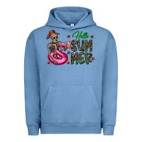 Pigment Pebble Blue hello summer Urban Hoodie - CowhideDigitalArt
