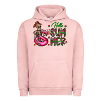 Pigment Salmon hello summer Urban Hoodie - CowhideDigitalArt