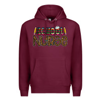 Burgundy school nurse Premium Hoodie - CowhideDigitalArt