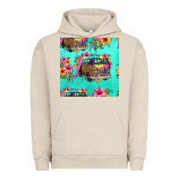 Floral Hippie Truck Seamless Pattern Urban Hoodie | Teevron