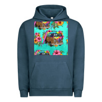 Pigment Midnight Navy floral hippie truck seamless pattern Urban Hoodie - HRA Design Shop