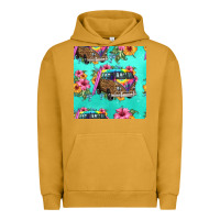 Pigment Peanut Butter floral hippie truck seamless pattern Urban Hoodie - HRA Design Shop