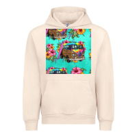Sandshell floral hippie truck seamless pattern Urban Hoodie - HRA Design Shop