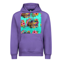 Tulip floral hippie truck seamless pattern Urban Hoodie - HRA Design Shop