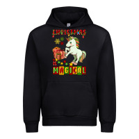 Black christmas magical unicorn Urban Hoodie - FaDigitalArtStudio