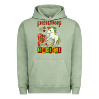 Pigment Oil Green christmas magical unicorn Urban Hoodie - FaDigitalArtStudio