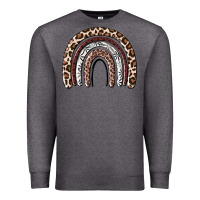 Charcoal Heather Cheetah rainbow Premium Sweatshirt - MaliasSmallBusiness