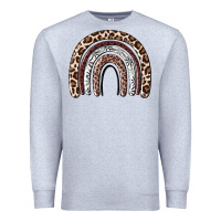 Heather Grey Cheetah rainbow Premium Sweatshirt - MaliasSmallBusiness