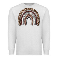 Oatmeal Heather Cheetah rainbow Premium Sweatshirt - MaliasSmallBusiness