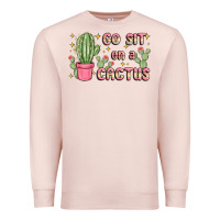 Pale Pink go sit on a cactus Premium Sweatshirt - MaliasSmallBusiness