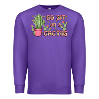 Purple go sit on a cactus Premium Sweatshirt - MaliasSmallBusiness