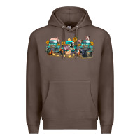 Coffee western farm trucks farm animals Premium Hoodie - FaDigitalArtStudio