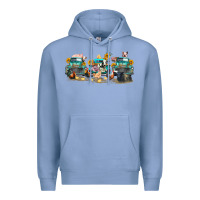 Colony Blue western farm trucks farm animals Premium Hoodie - FaDigitalArtStudio