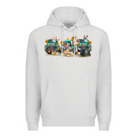 Dove Grey western farm trucks farm animals Premium Hoodie - FaDigitalArtStudio