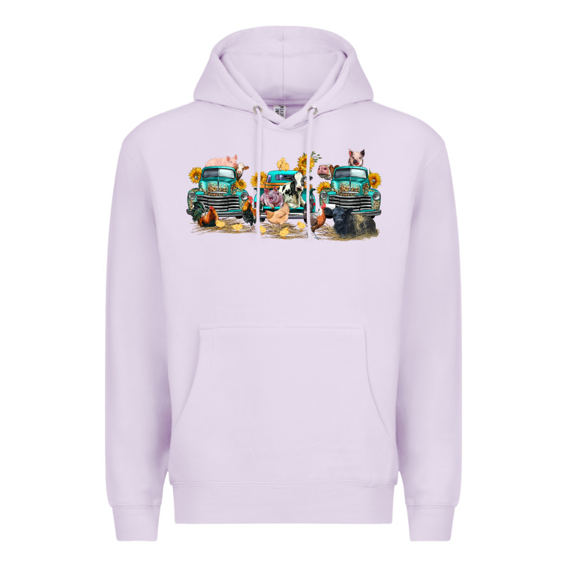Western Farm Trucks Farm Animals Premium Hoodie by FaDigitalArtStudio | Teevron