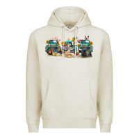 Oatmeal Heather western farm trucks farm animals Premium Hoodie - FaDigitalArtStudio