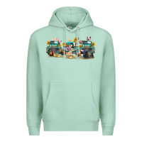 Seafoam western farm trucks farm animals Premium Hoodie - FaDigitalArtStudio