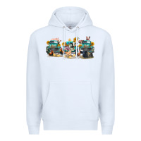 White western farm trucks farm animals Premium Hoodie - FaDigitalArtStudio