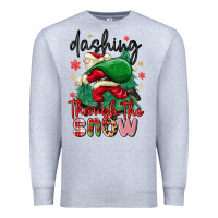 Heather Grey dashing through the snow Premium Sweatshirt - MaliasSmallBusiness