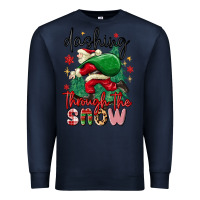 Navy dashing through the snow Premium Sweatshirt - MaliasSmallBusiness