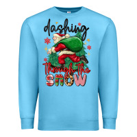 Ocean Blue dashing through the snow Premium Sweatshirt - MaliasSmallBusiness