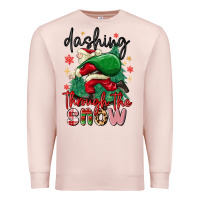 Pale Pink dashing through the snow Premium Sweatshirt - MaliasSmallBusiness