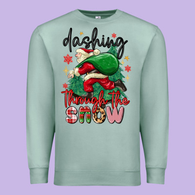 Premium Sweatshirt dashing through the snow
