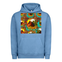Pigment Pebble Blue desert horse seamless patern Urban Hoodie - HRA Design Shop