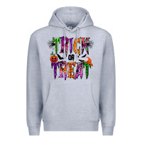 Heather Grey trick or treat Premium Hoodie - RacoonDesign