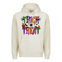 Oatmeal Heather trick or treat Premium Hoodie - RacoonDesign