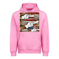 Fuchsia Pink dad life fist bump seamless pattern Urban Hoodie - HRA Design Shop