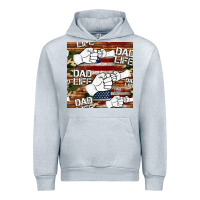Heather Grey dad life fist bump seamless pattern Urban Hoodie - HRA Design Shop