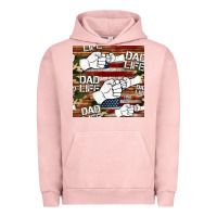 Pigment Salmon dad life fist bump seamless pattern Urban Hoodie - HRA Design Shop