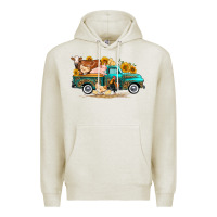 Oatmeal Heather western farm truck farm animals Premium Hoodie - FaDigitalArtStudio
