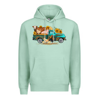 Seafoam western farm truck farm animals Premium Hoodie - FaDigitalArtStudio