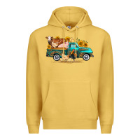 Antique Gold western farm truck farm animals Premium Hoodie - FaDigitalArtStudio
