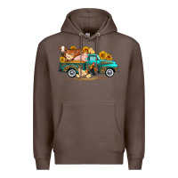 Coffee western farm truck farm animals Premium Hoodie - FaDigitalArtStudio
