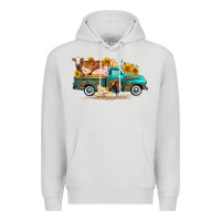 Dove Grey western farm truck farm animals Premium Hoodie - FaDigitalArtStudio