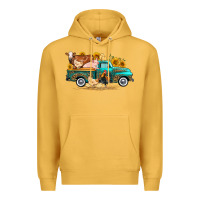 Mustard western farm truck farm animals Premium Hoodie - FaDigitalArtStudio