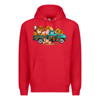 Red western farm truck farm animals Premium Hoodie - FaDigitalArtStudio