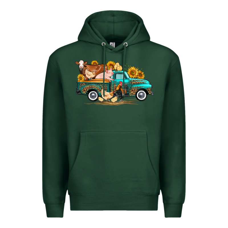 Western Farm Truck Farm Animals Premium Hoodie by FaDigitalArtStudio | Teevron