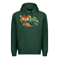 Sports Green western farm truck farm animals Premium Hoodie - FaDigitalArtStudio