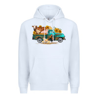 White western farm truck farm animals Premium Hoodie - FaDigitalArtStudio
