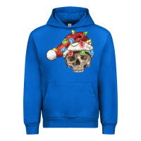 Cobalt Christmas skull with santa hat Urban Hoodie - FaDigitalArtStudio