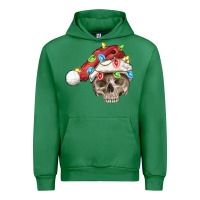 Emerald Christmas skull with santa hat Urban Hoodie - FaDigitalArtStudio